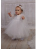 Ivory Lace Feather Flower Girl Dress Baby Blessing Dress Ivory Lace Feather Flower Girl Dress Baby Blessing Dress